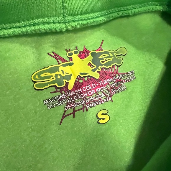 Slime green Sp5der hoodie - Picture 2 of 3